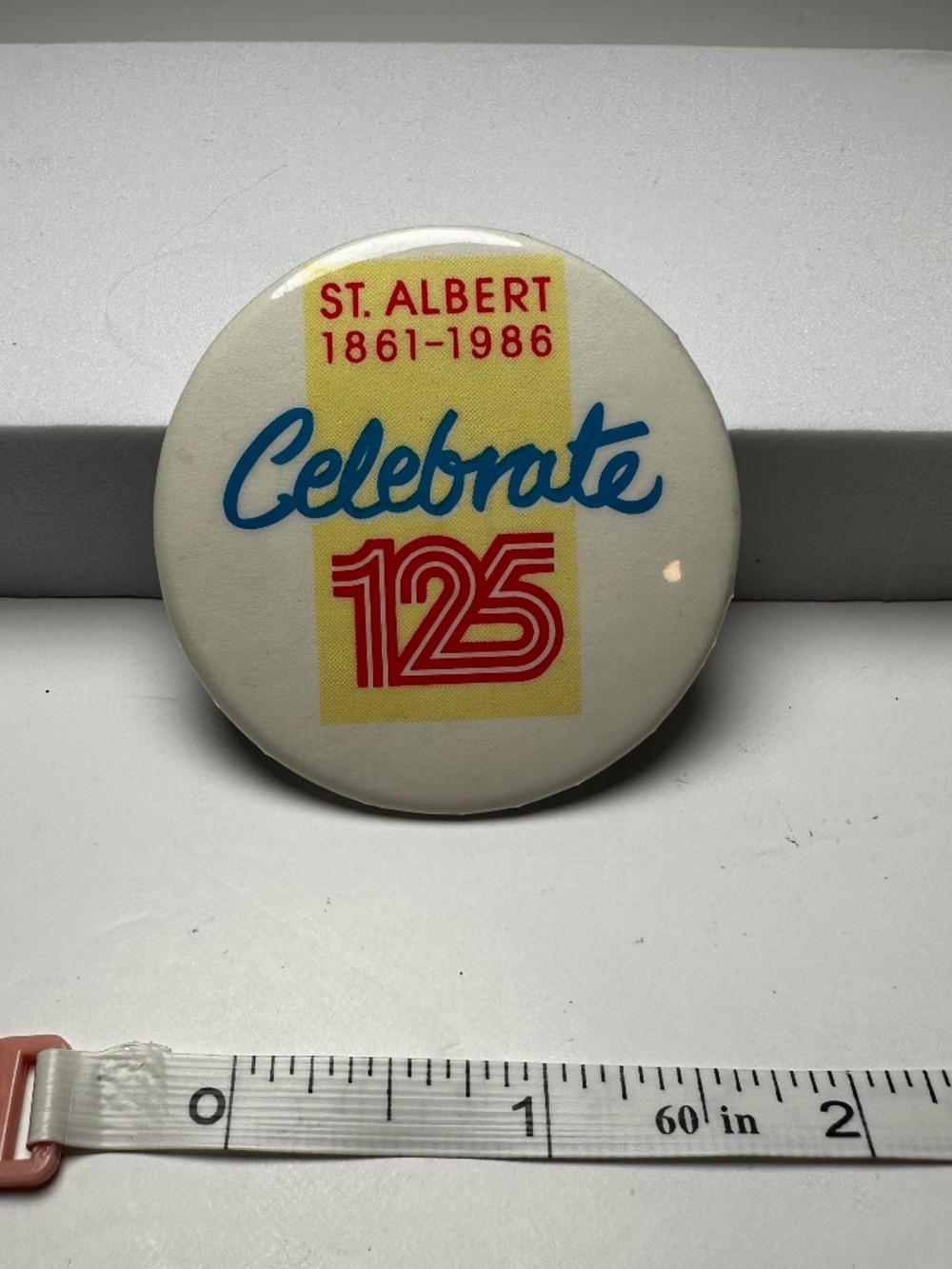 Vintage 1986 St. Albert Alberta 125th Anniversary Pinback Button Canadiana